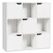 White Cube Storage Cabinet 9 Cubby Organizer Bookcase With Doors